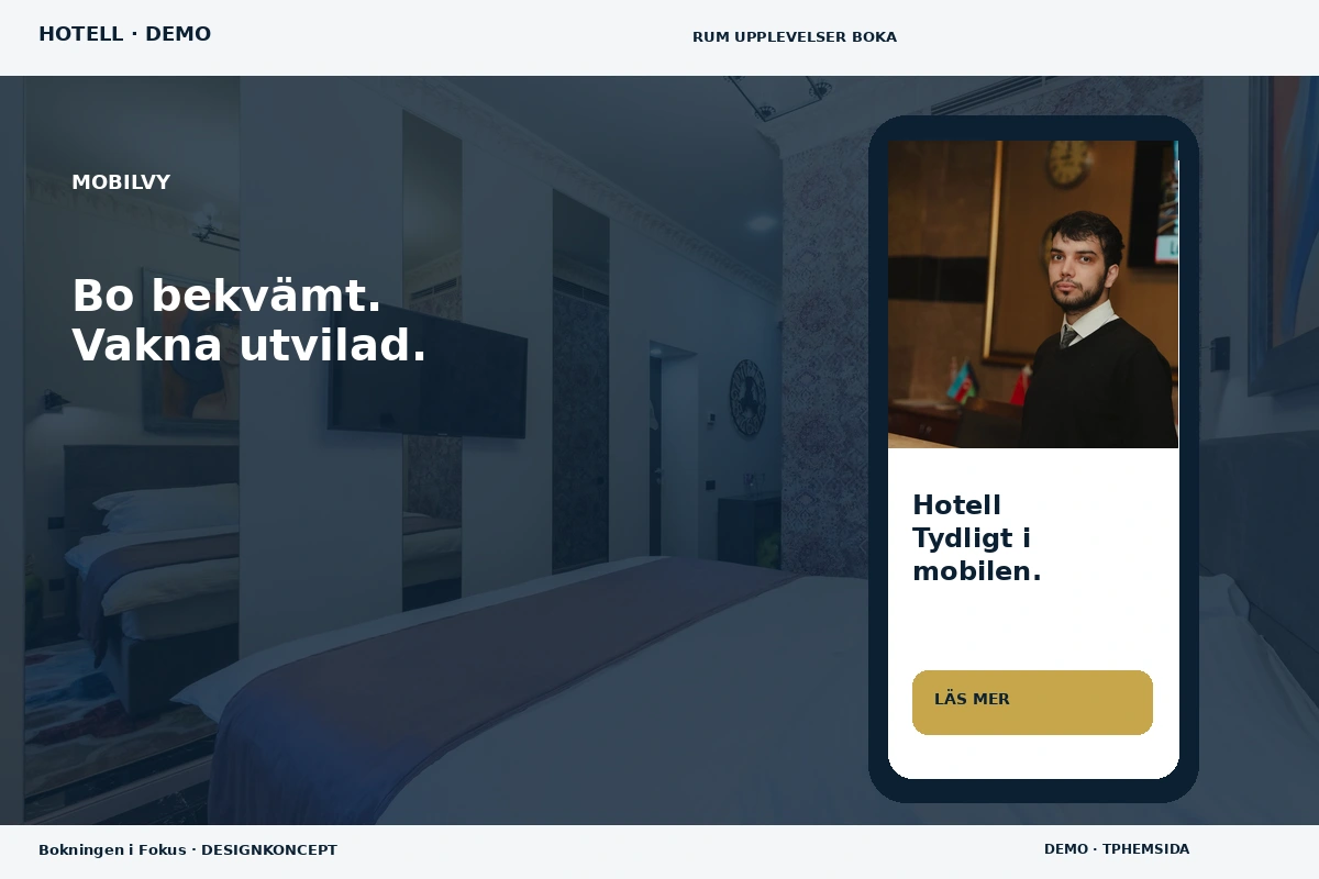 Bokningen i Fokus – Mobilvy för hotell