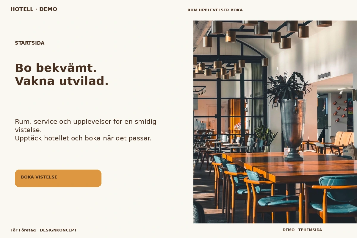 För Företag – Startsida för hotell