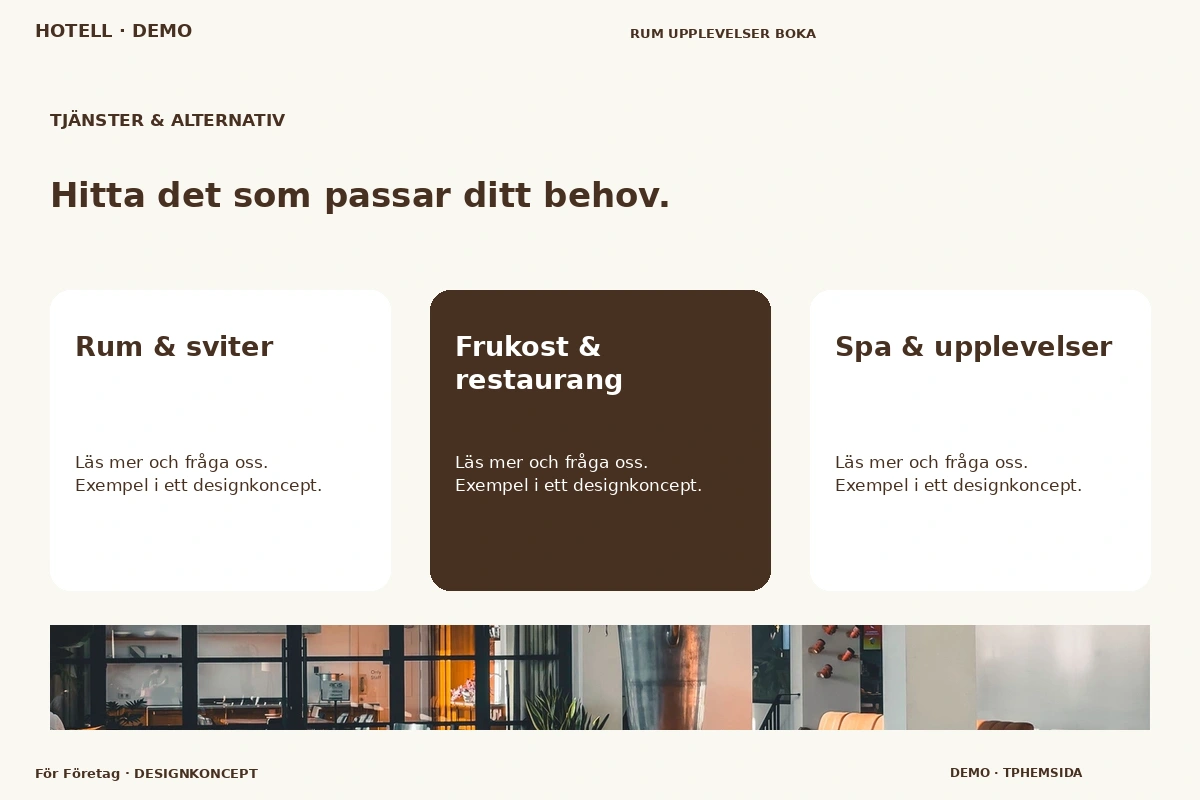 För Företag – Tjänster & alternativ för hotell