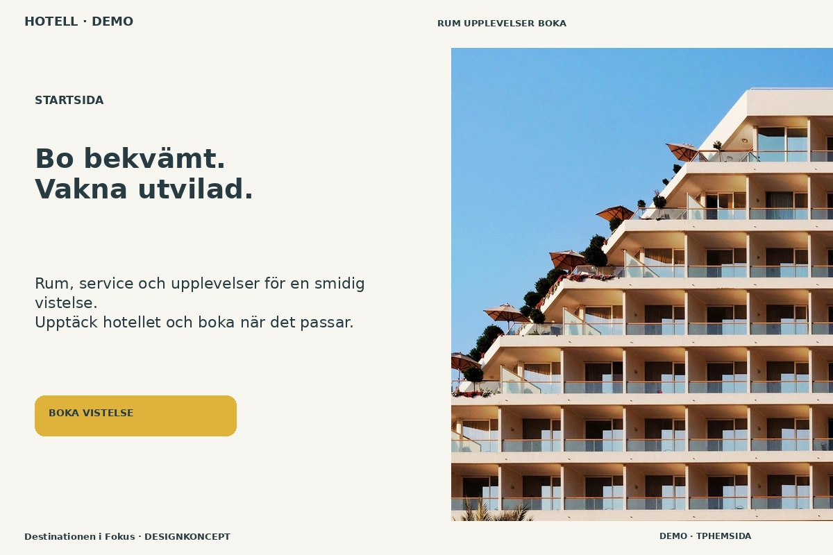 Destinationen i Fokus – Startsida för hotell