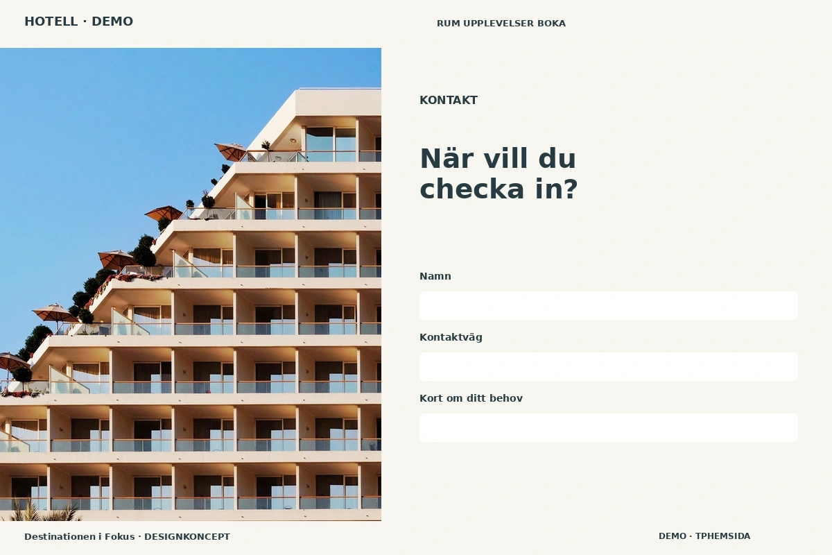 Destinationen i Fokus – Kontakt för hotell