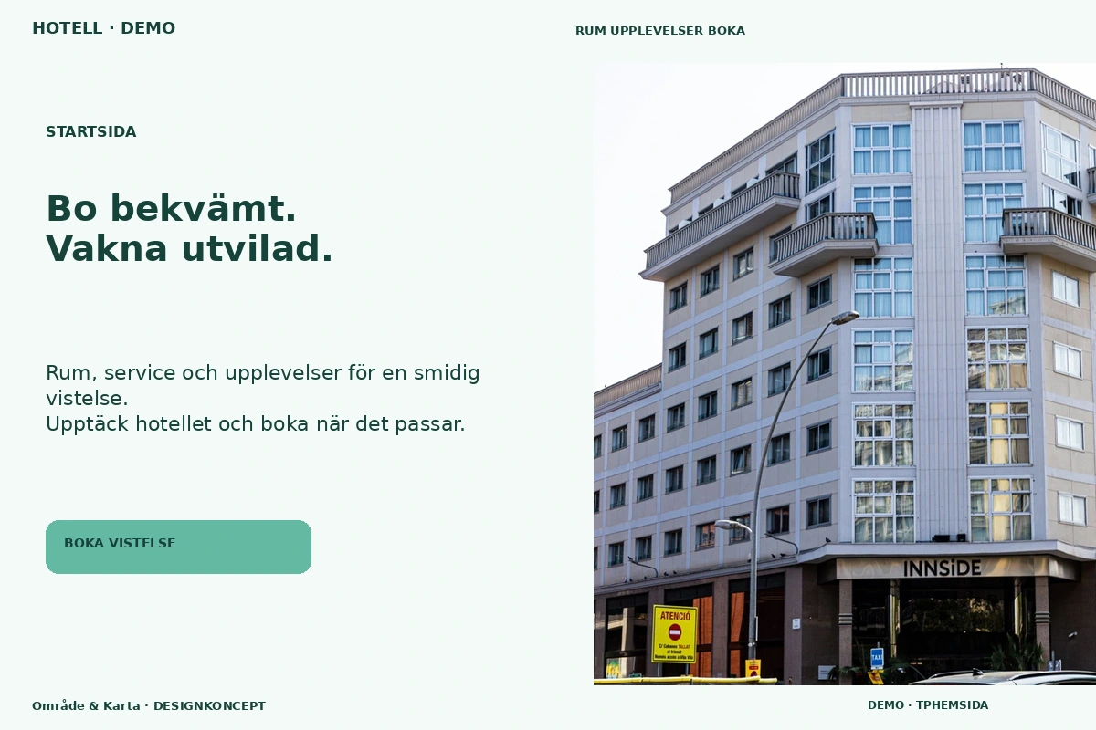 Område & Karta – Startsida för hotell