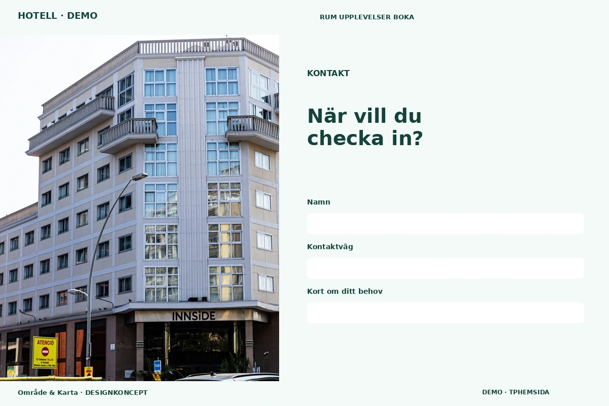 Område & Karta – Kontakt för hotell