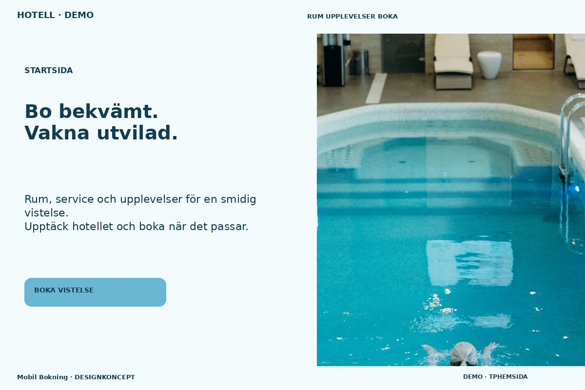 Mobil Bokning – Startsida för hotell