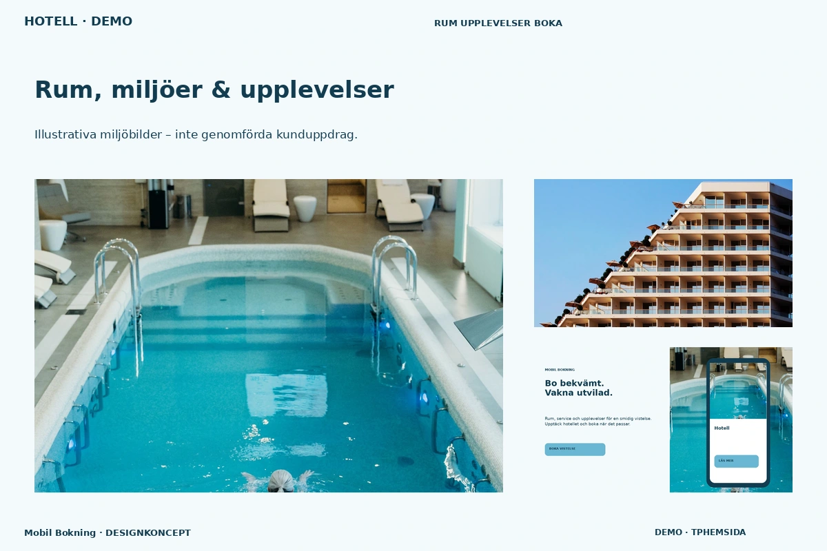Mobil Bokning – Rum, miljöer & upplevelser för hotell