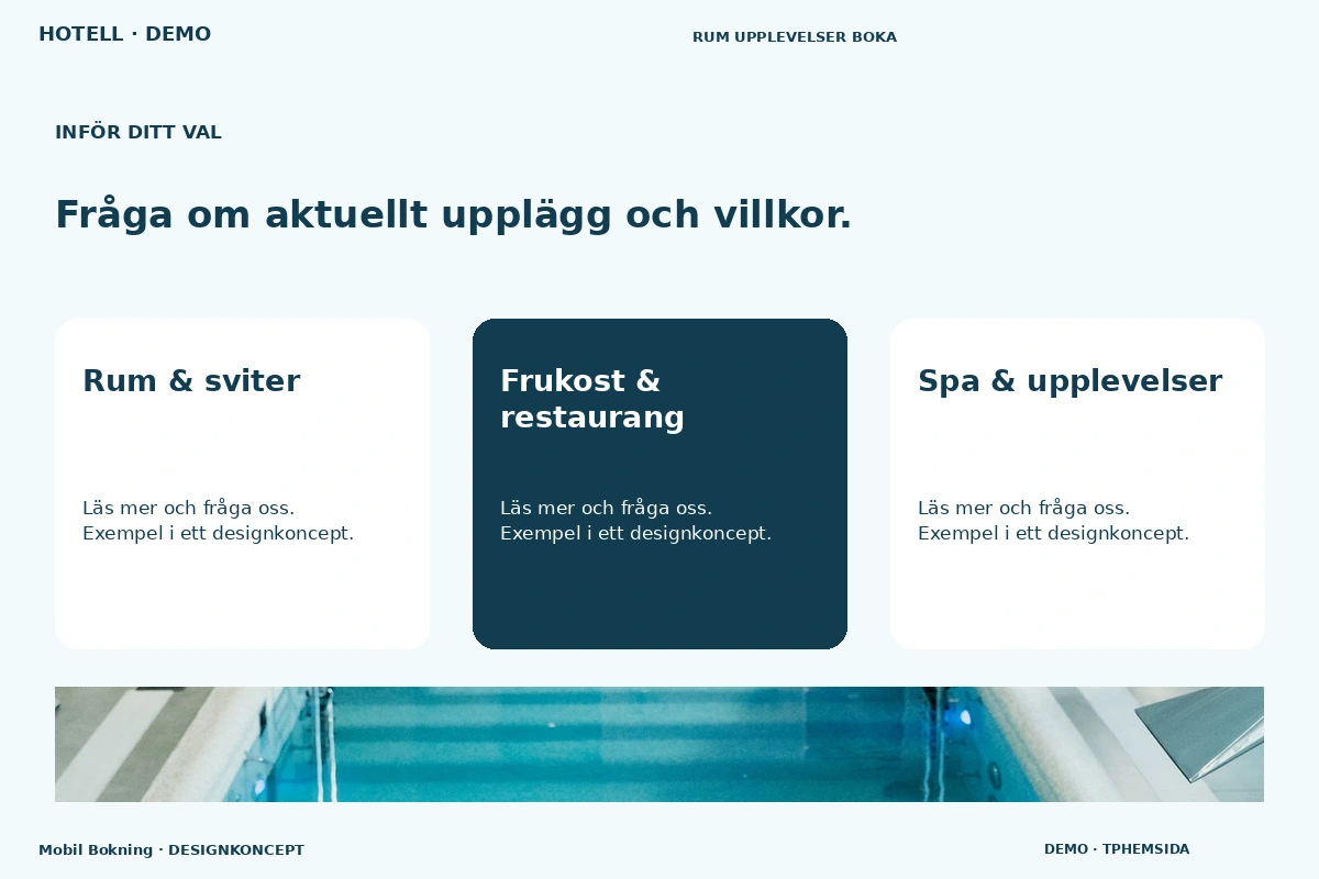 Mobil Bokning – Alternativ & villkor för hotell