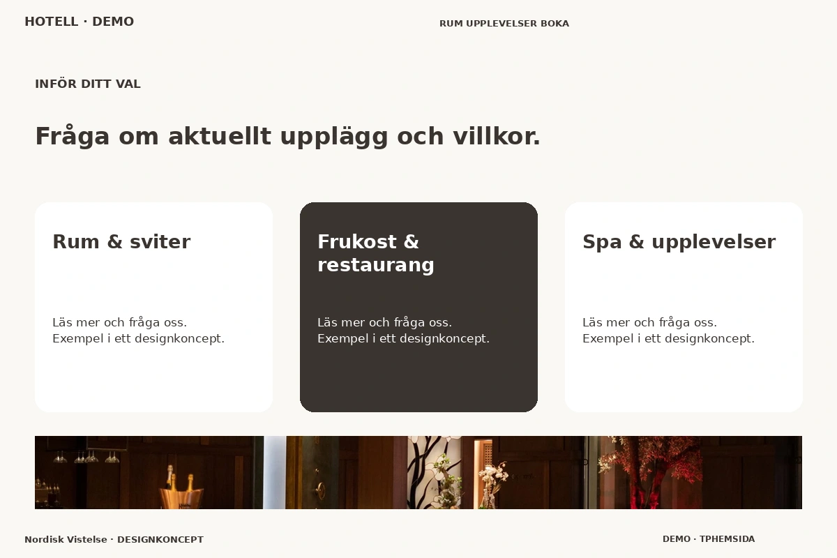 Nordisk Vistelse – Alternativ & villkor för hotell