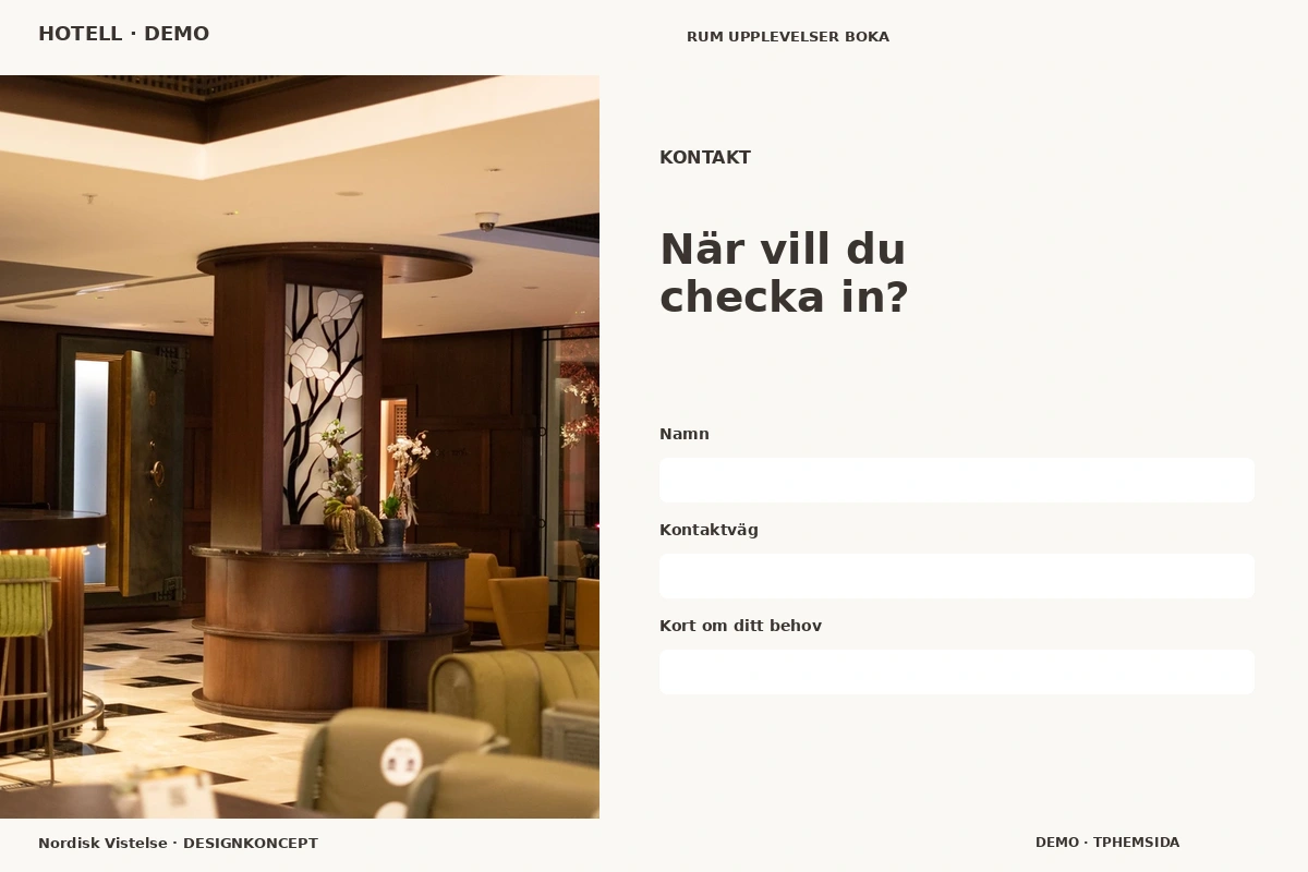Nordisk Vistelse – Kontakt för hotell
