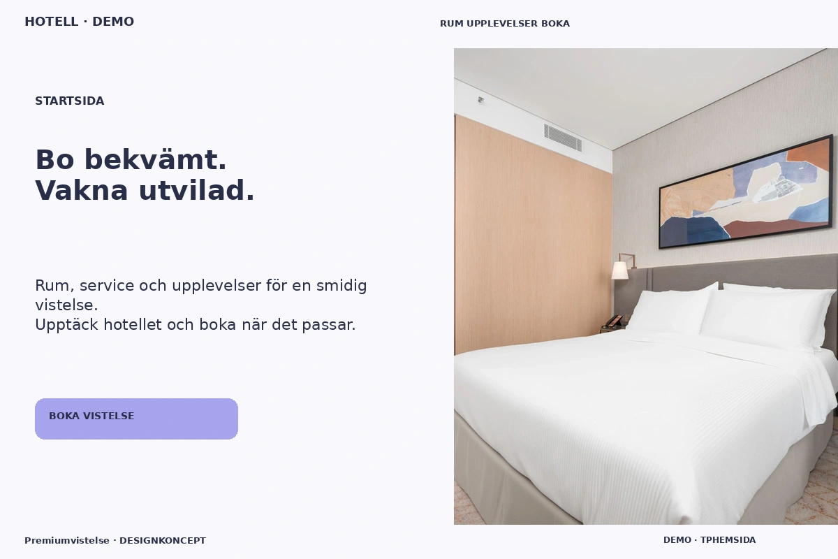 Premiumvistelse – Startsida för hotell