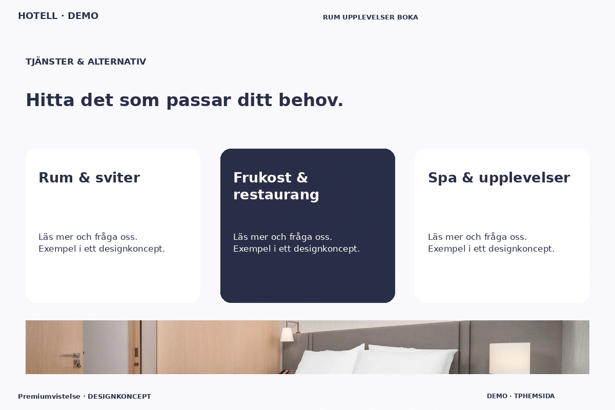 Premiumvistelse – Tjänster & alternativ för hotell