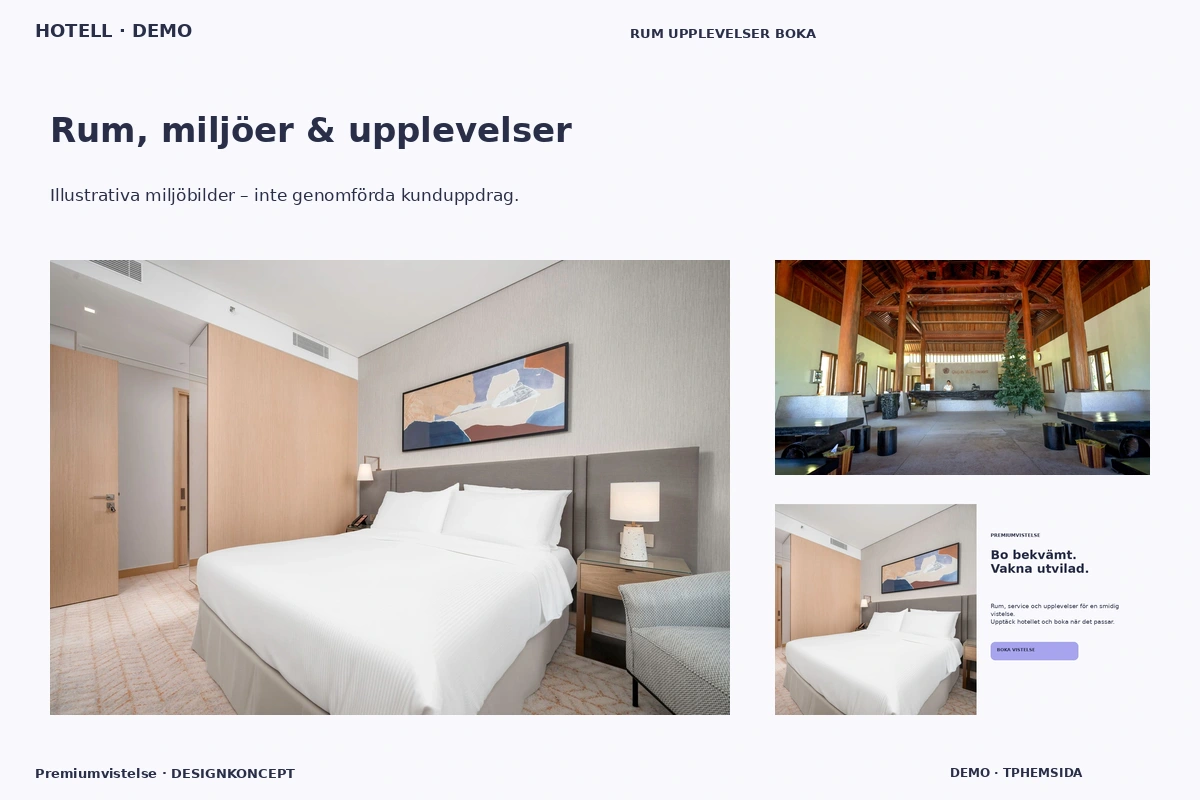Premiumvistelse – Rum, miljöer & upplevelser för hotell