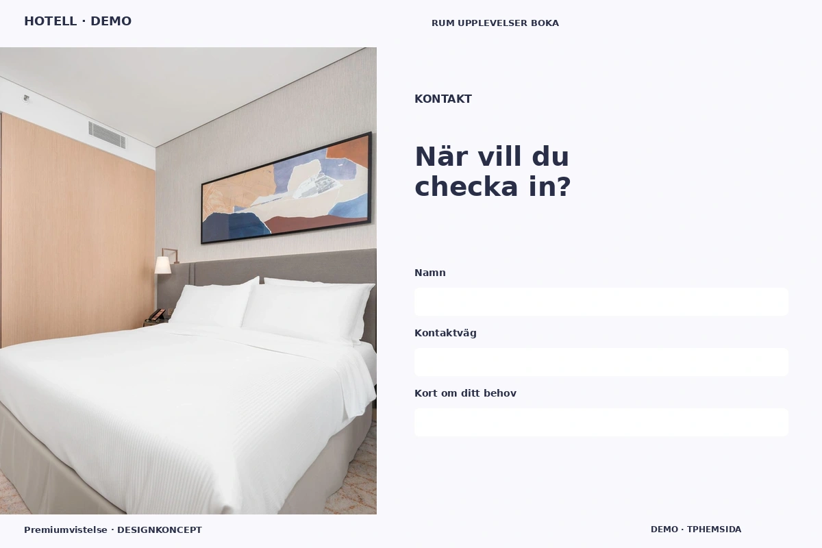 Premiumvistelse – Kontakt för hotell