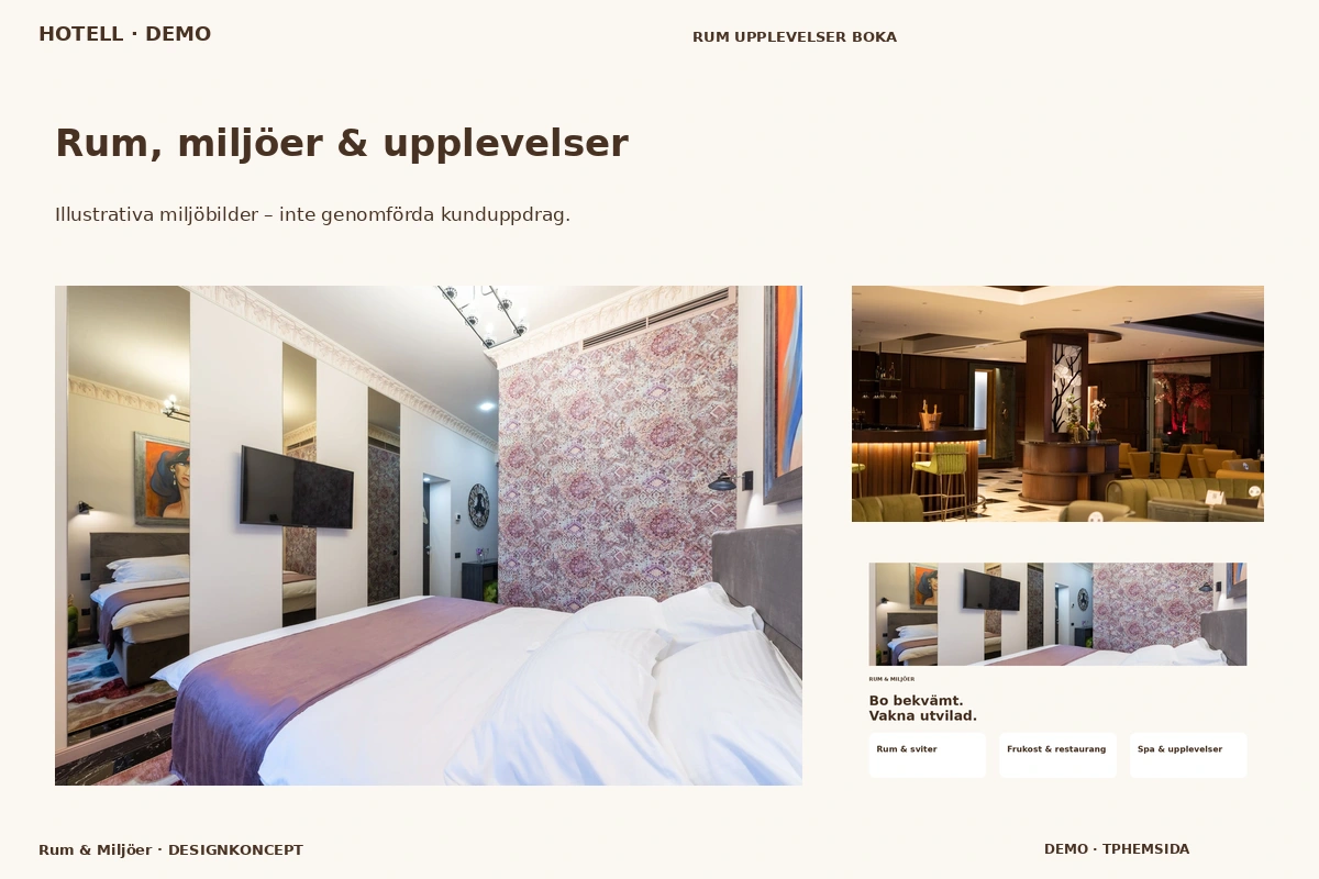 Rum & Miljöer – Rum, miljöer & upplevelser för hotell