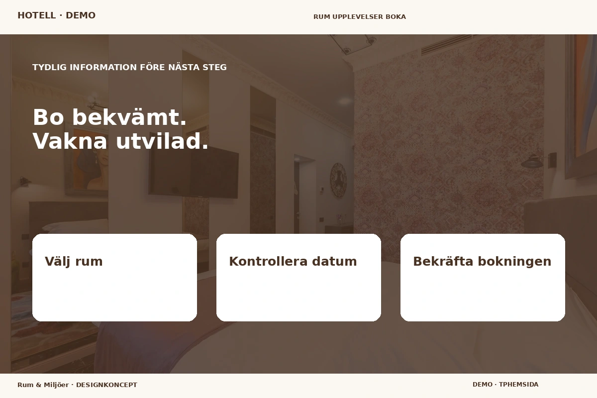 Rum & Miljöer – Inför ditt val för hotell