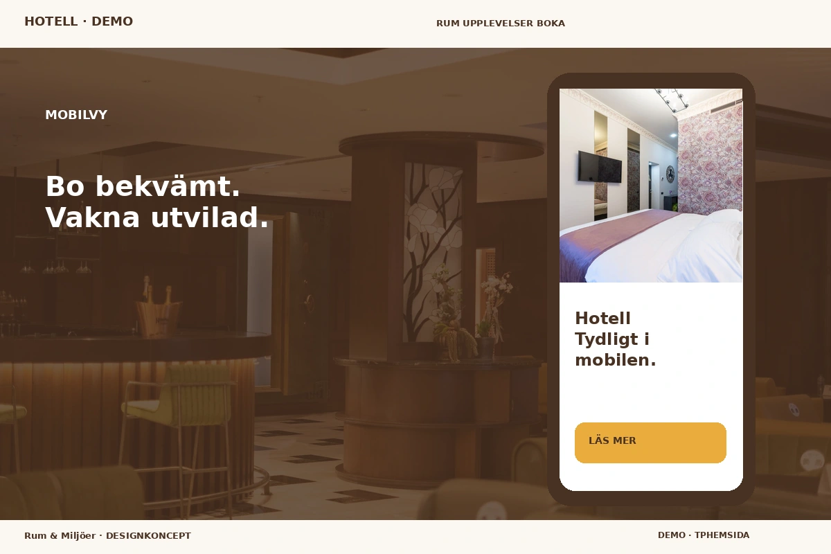 Rum & Miljöer – Mobilvy för hotell