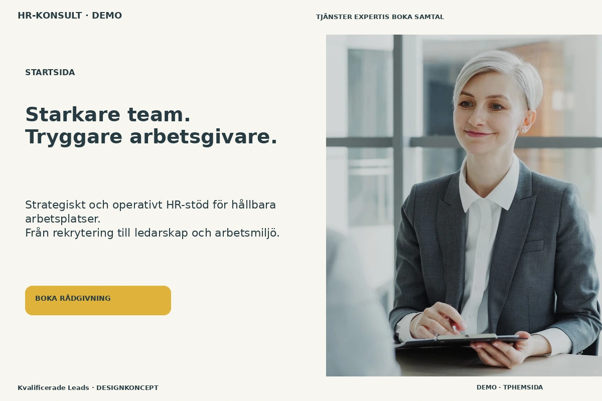 Kvalificerade Leads – Startsida för hr-konsult