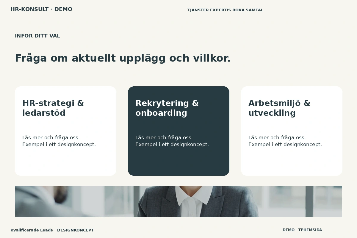 Kvalificerade Leads – Alternativ & villkor för hr-konsult