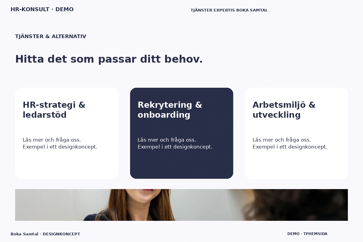Boka Samtal – Tjänster & alternativ för hr-konsult