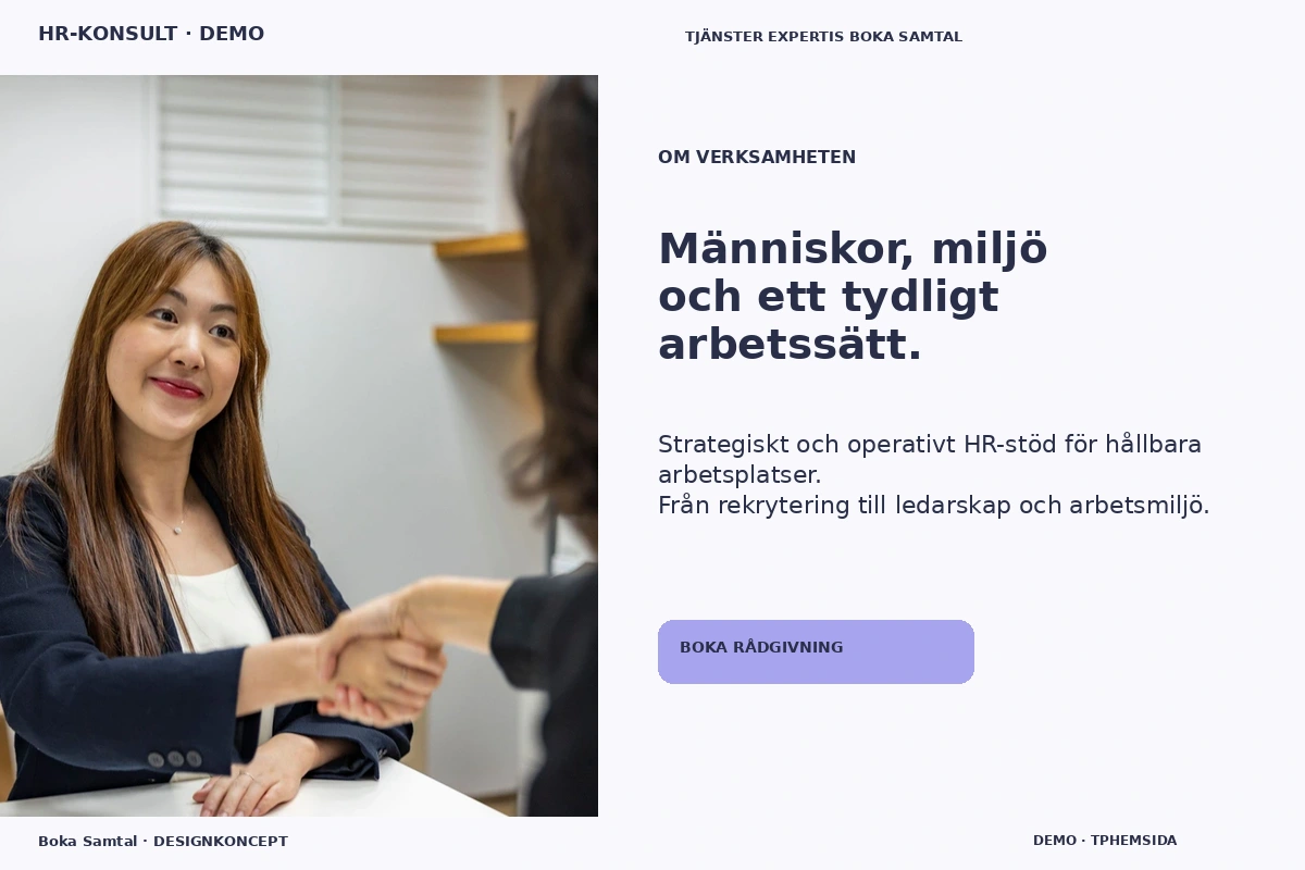 Boka Samtal – Om verksamheten för hr-konsult