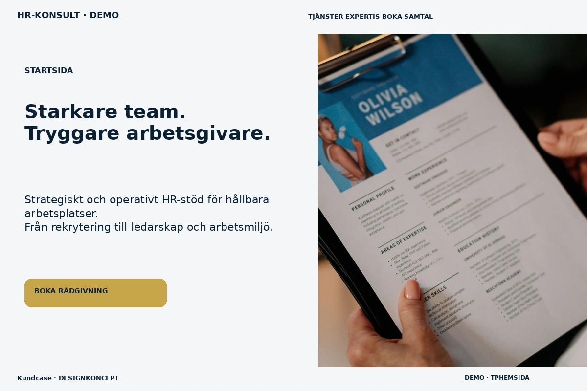 Kundcase – Startsida för hr-konsult