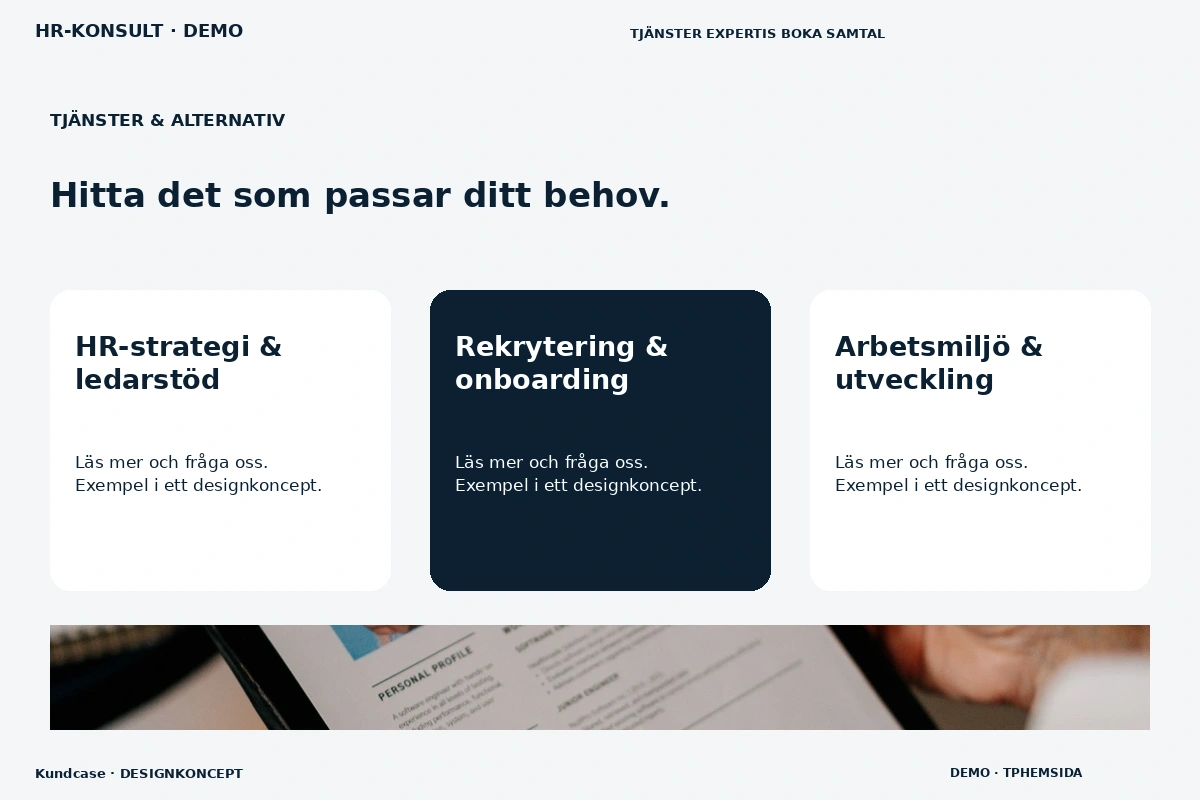 Kundcase – Tjänster & alternativ för hr-konsult