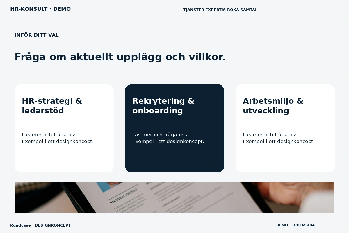 Kundcase – Alternativ & villkor för hr-konsult