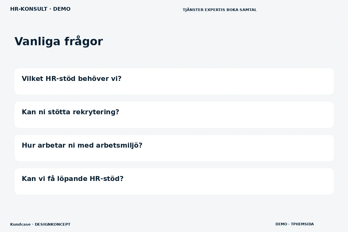 Kundcase – Vanliga frågor för hr-konsult