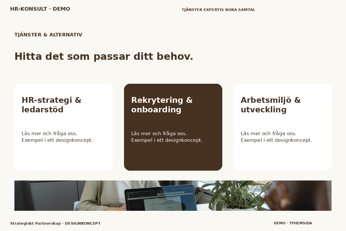Strategiskt Partnerskap – Tjänster & alternativ för hr-konsult