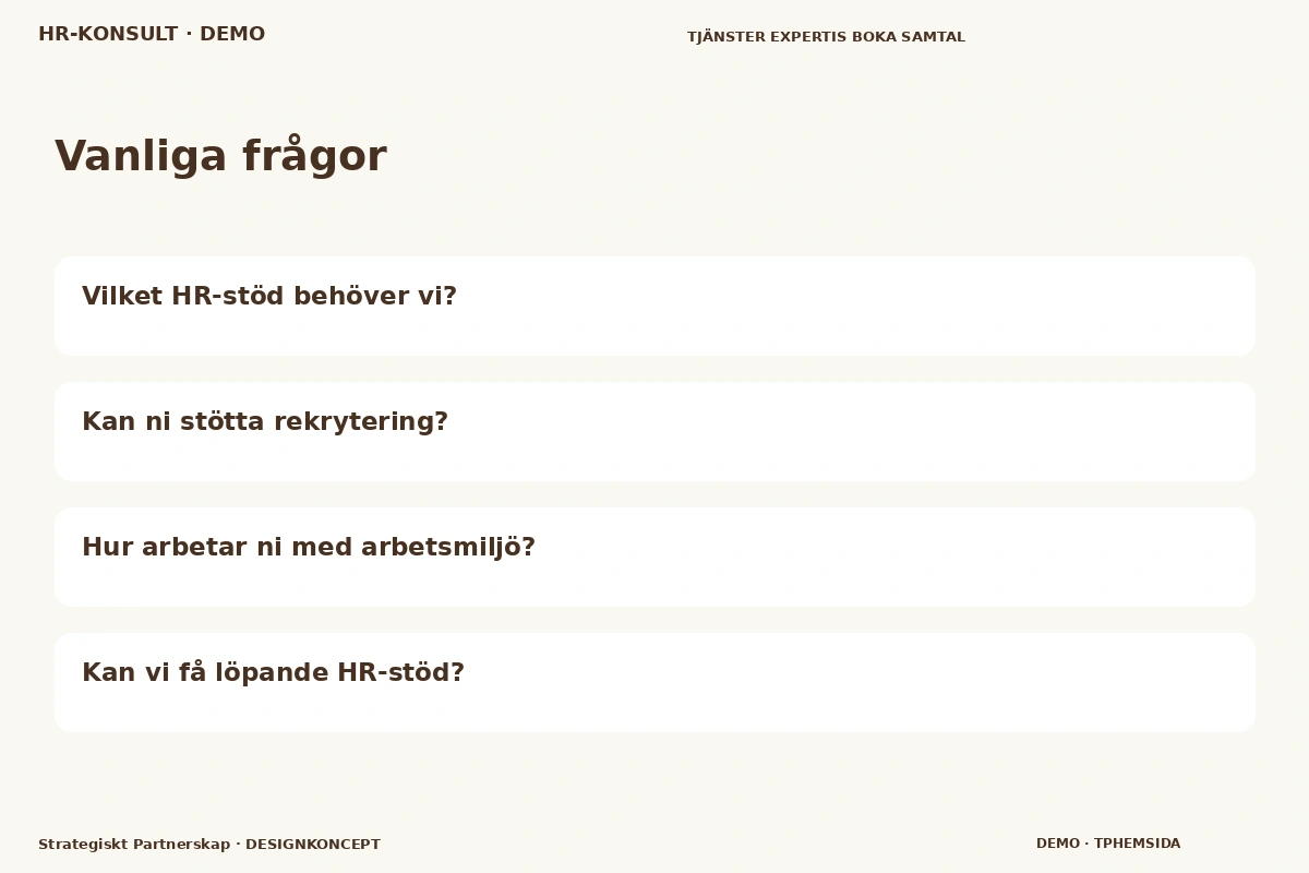 Strategiskt Partnerskap – Vanliga frågor för hr-konsult