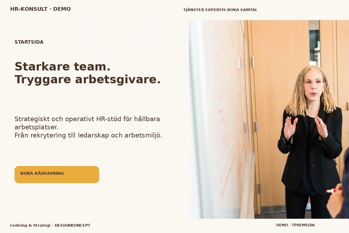 Ledning & Strategi – Startsida för hr-konsult