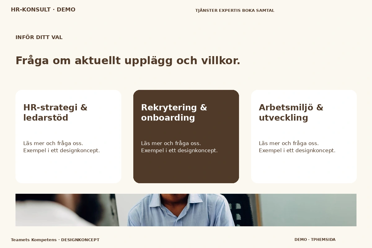 Teamets Kompetens – Alternativ & villkor för hr-konsult