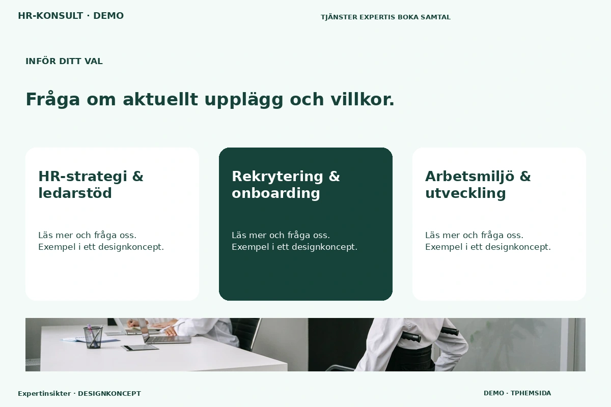 Expertinsikter – Alternativ & villkor för hr-konsult