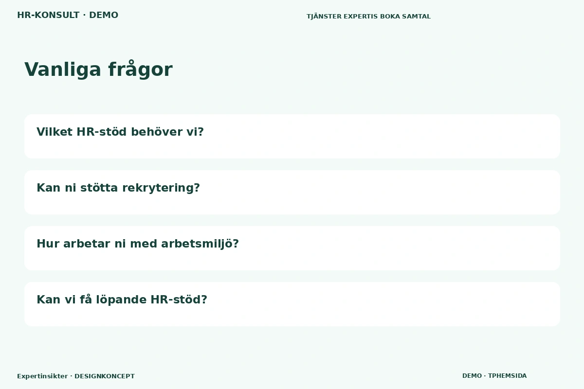 Expertinsikter – Vanliga frågor för hr-konsult