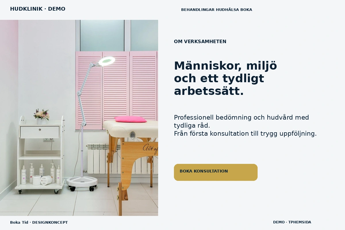 Boka Tid – Om verksamheten för hudklinik