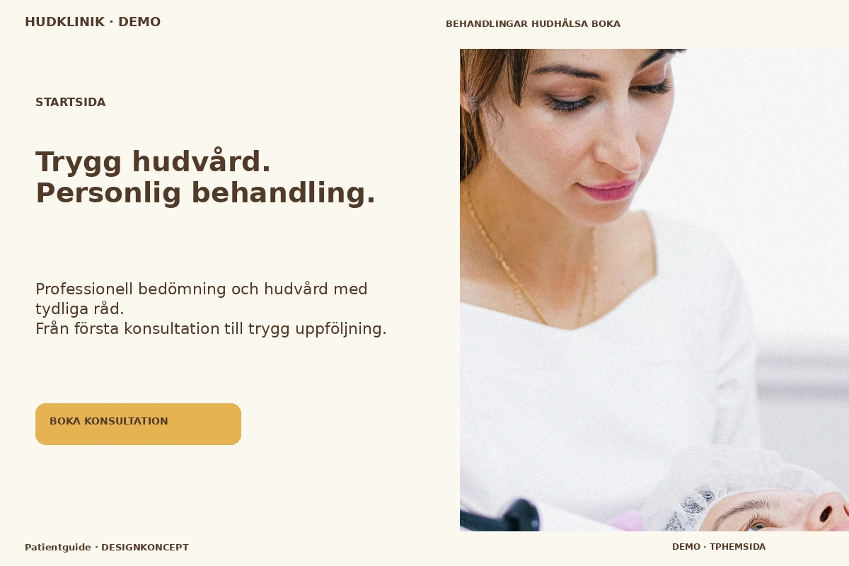 Patientguide – Startsida för hudklinik