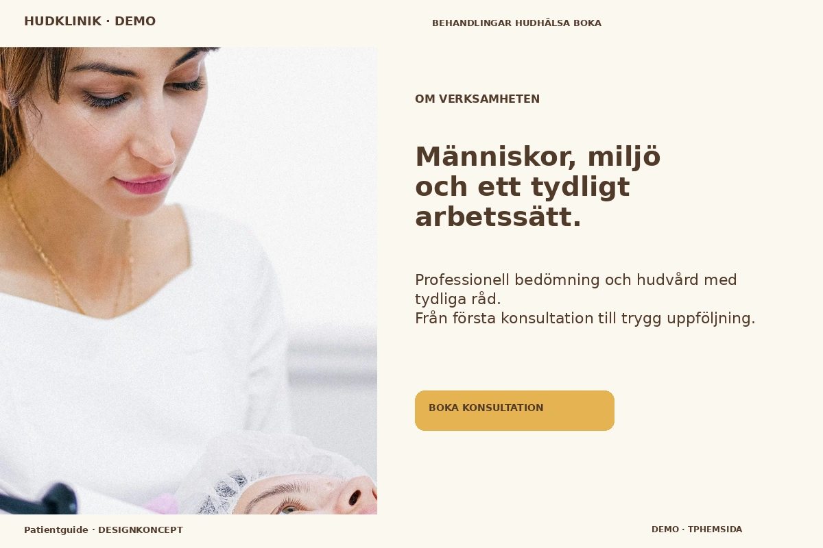 Patientguide – Om verksamheten för hudklinik