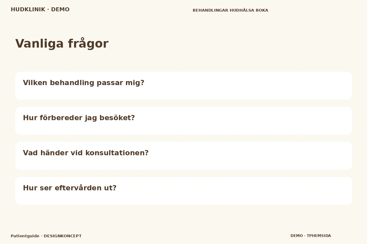 Patientguide – Vanliga frågor för hudklinik