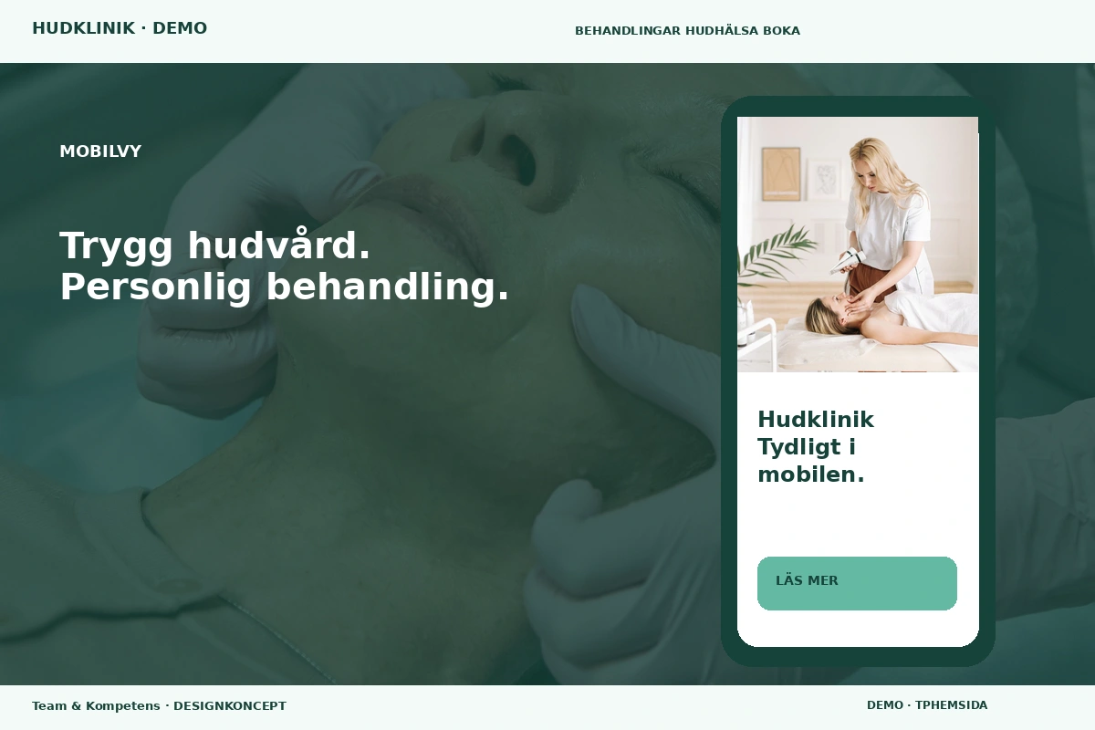 Team & Kompetens – Mobilvy för hudklinik