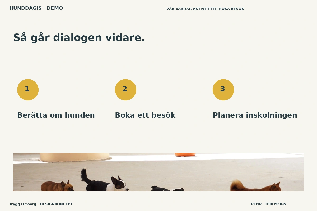 Trygg Omsorg – Så fungerar dialogen för hunddagis