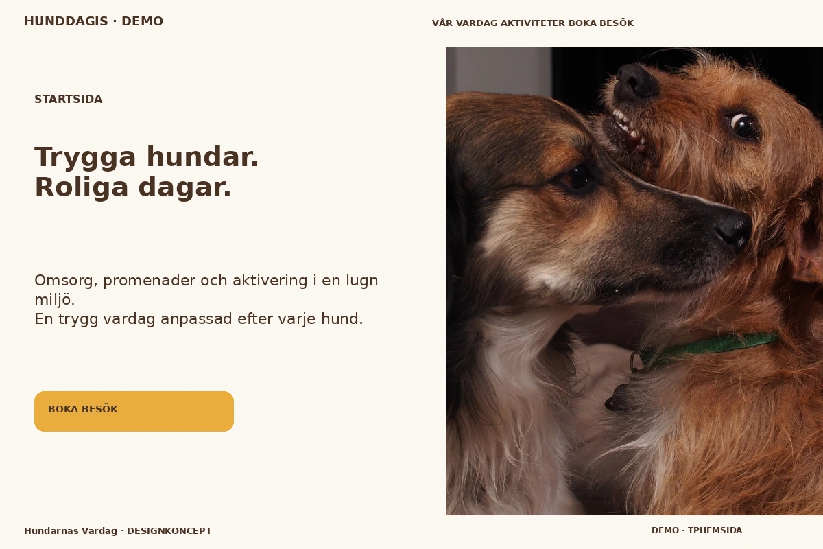 Hundarnas Vardag – Startsida för hunddagis