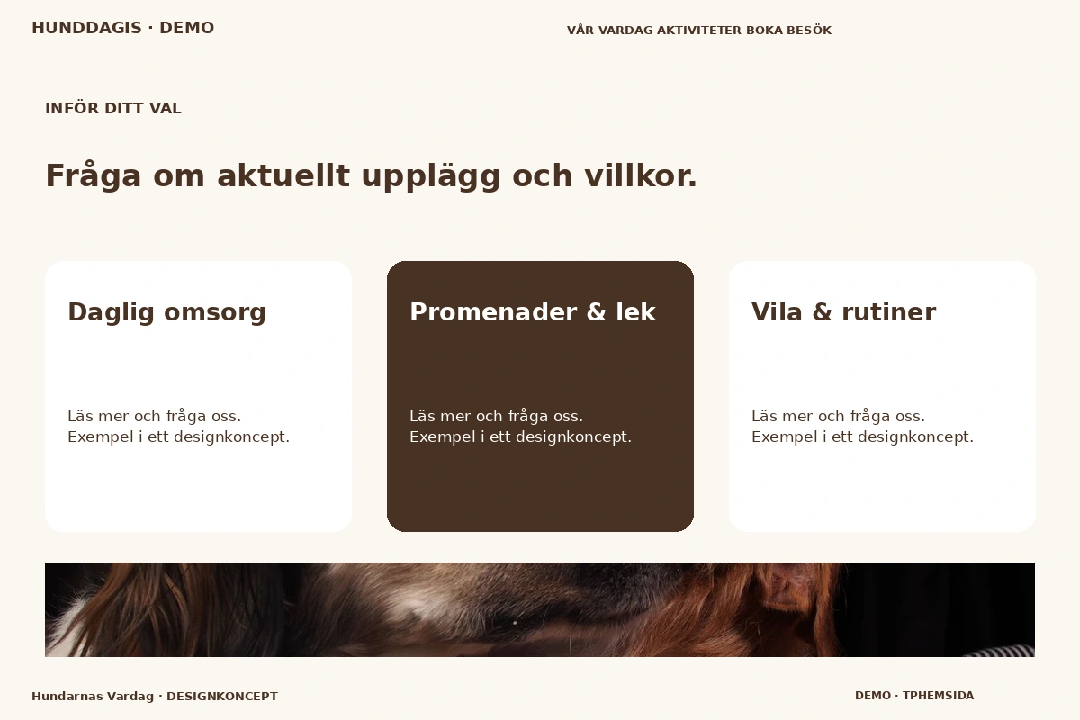 Hundarnas Vardag – Alternativ & villkor för hunddagis