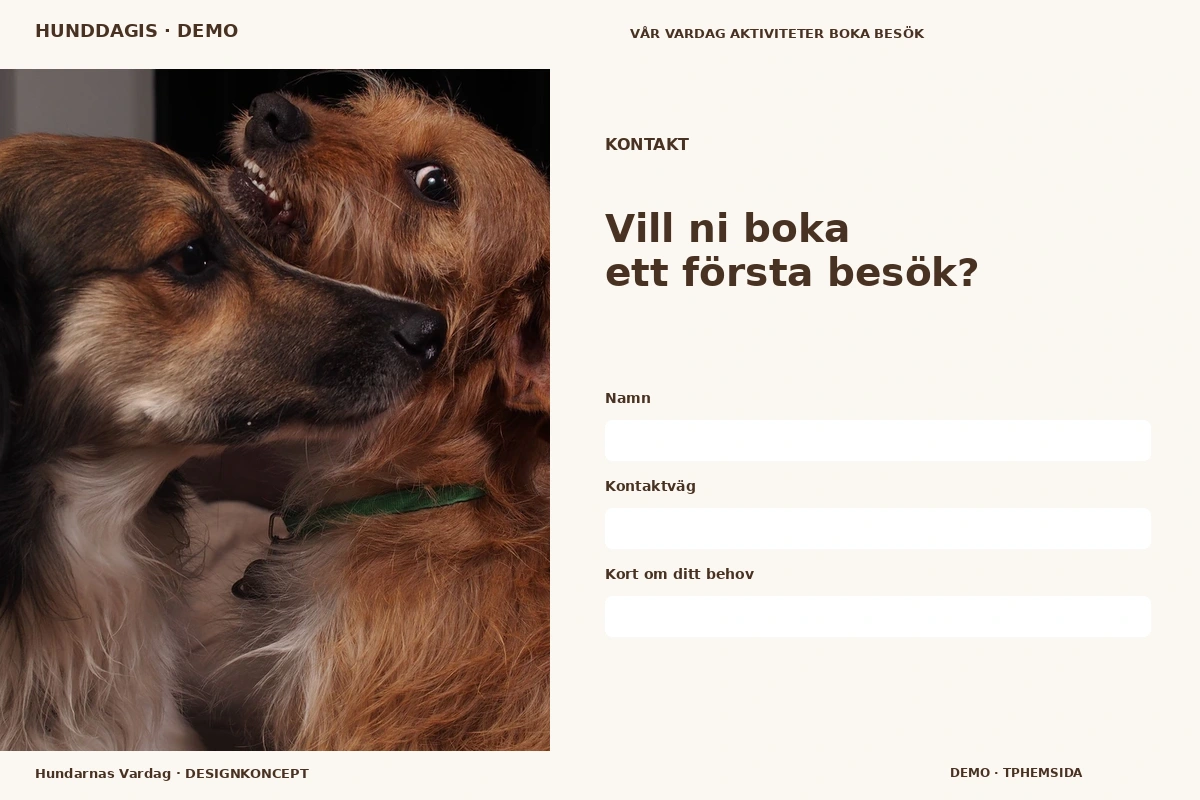 Hundarnas Vardag – Kontakt för hunddagis