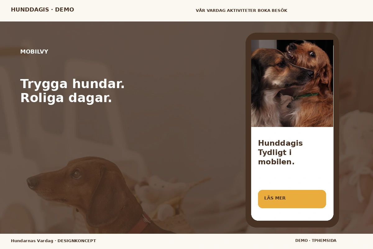 Hundarnas Vardag – Mobilvy för hunddagis