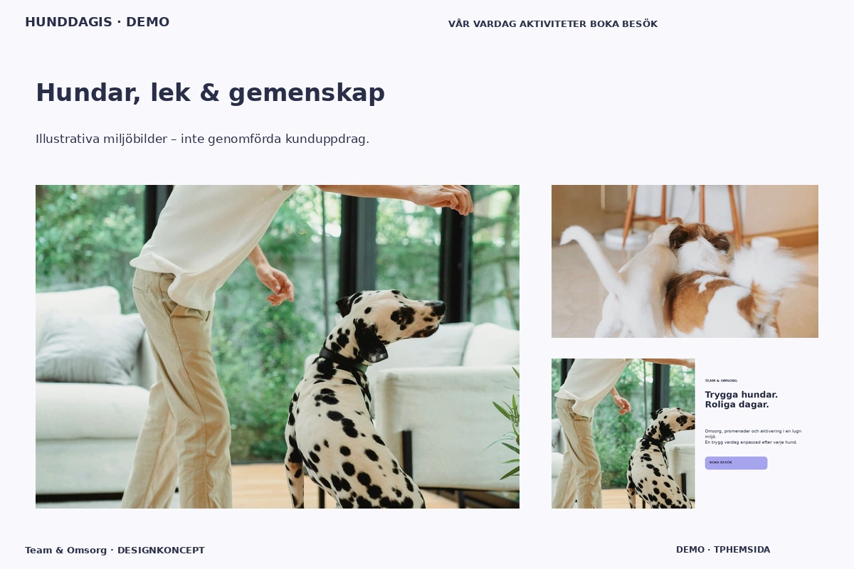 Team & Omsorg – Hundar, lek & gemenskap för hunddagis