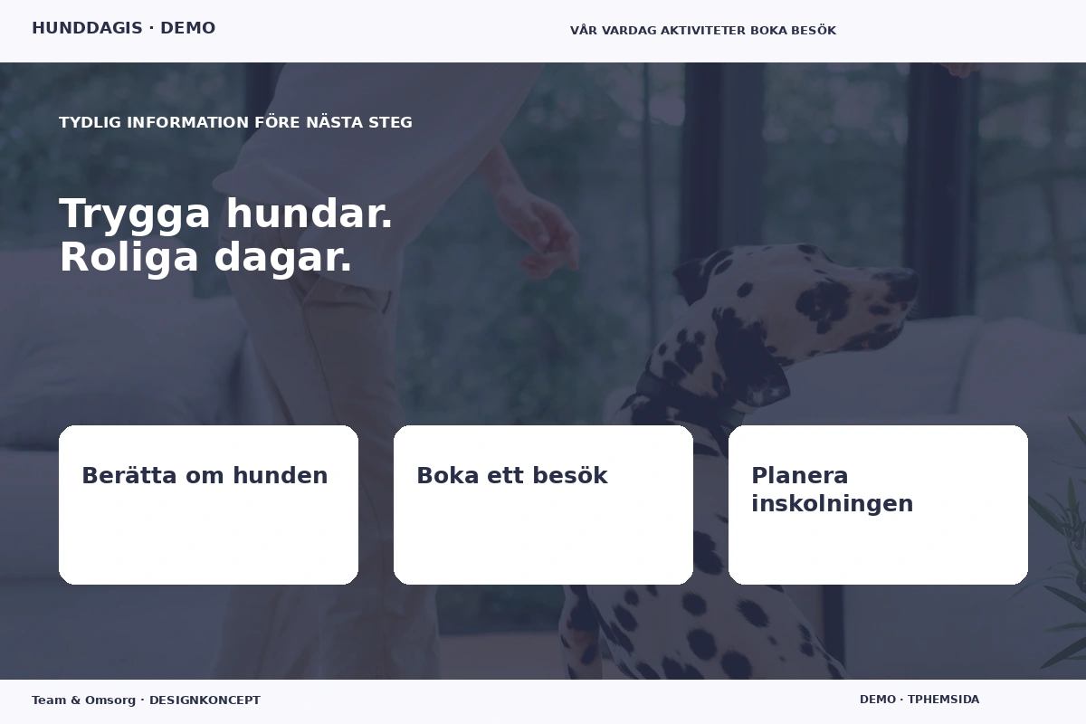 Team & Omsorg – Inför ditt val för hunddagis