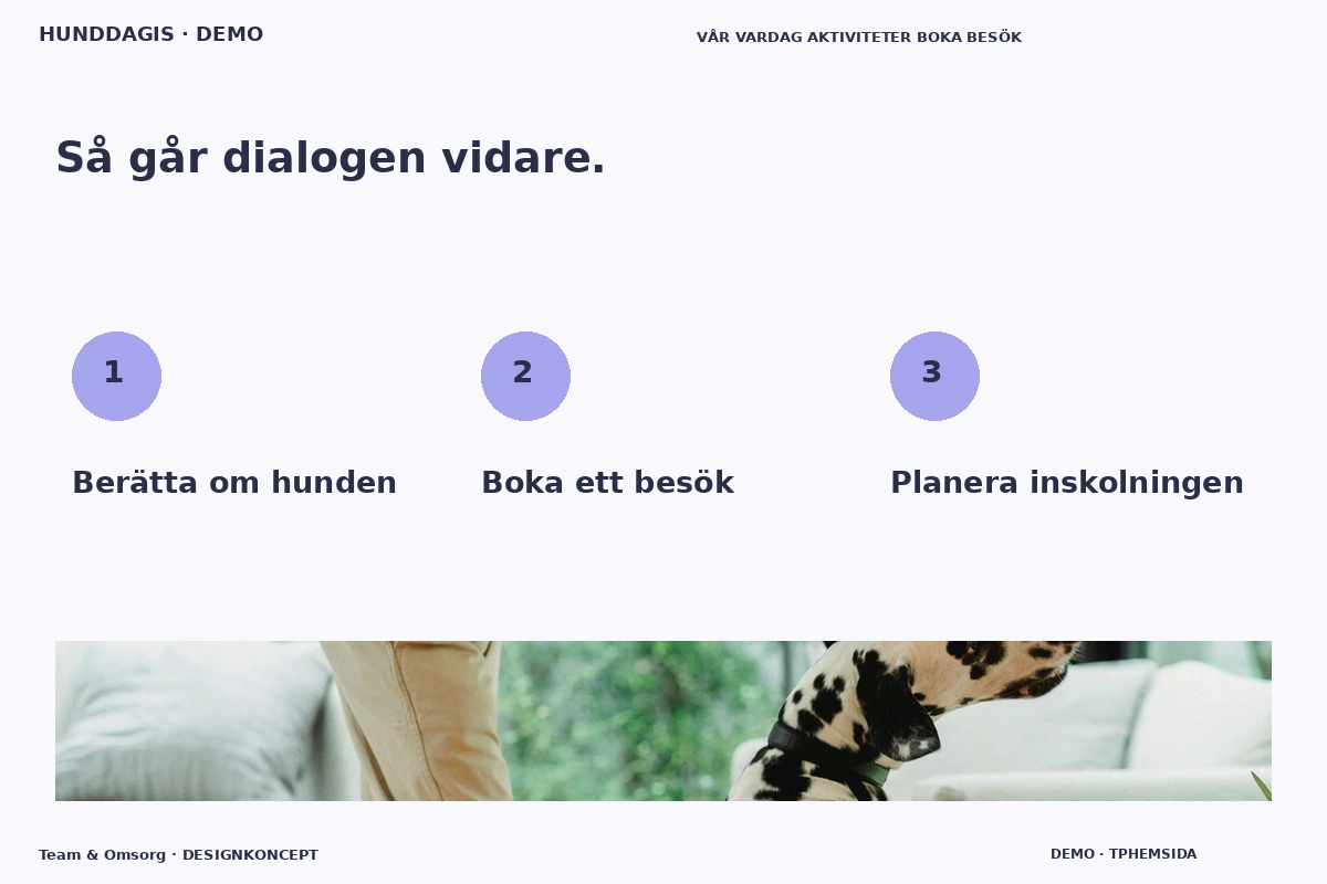 Team & Omsorg – Så fungerar dialogen för hunddagis