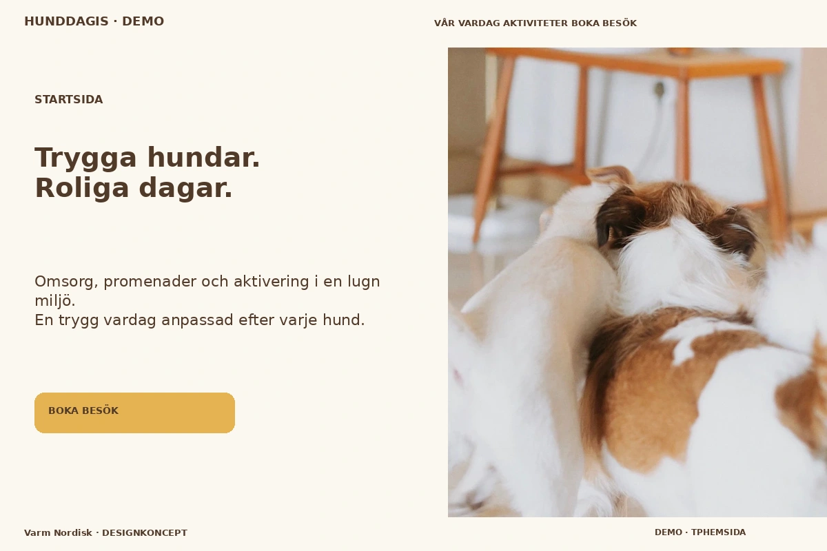 Varm Nordisk – Startsida för hunddagis
