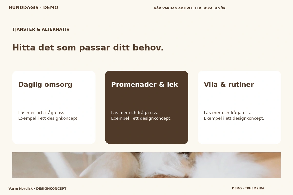 Varm Nordisk – Tjänster & alternativ för hunddagis