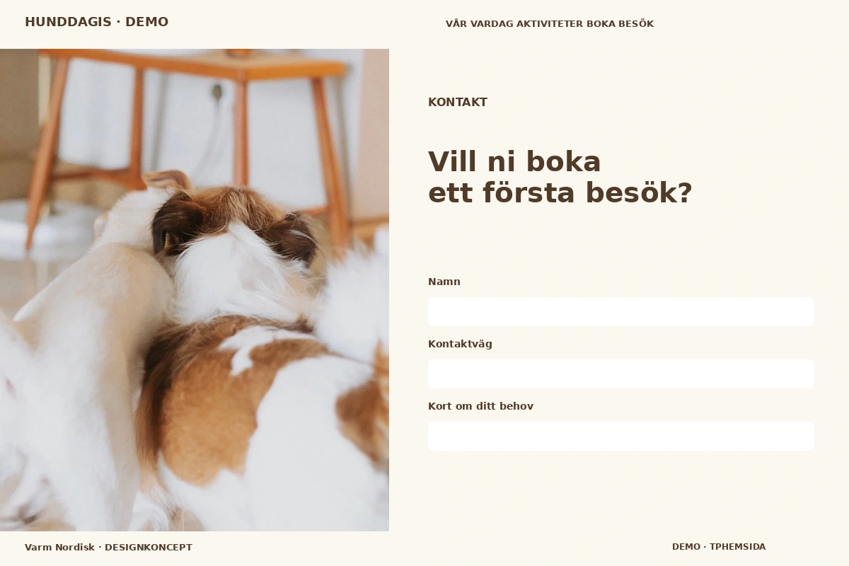 Varm Nordisk – Kontakt för hunddagis