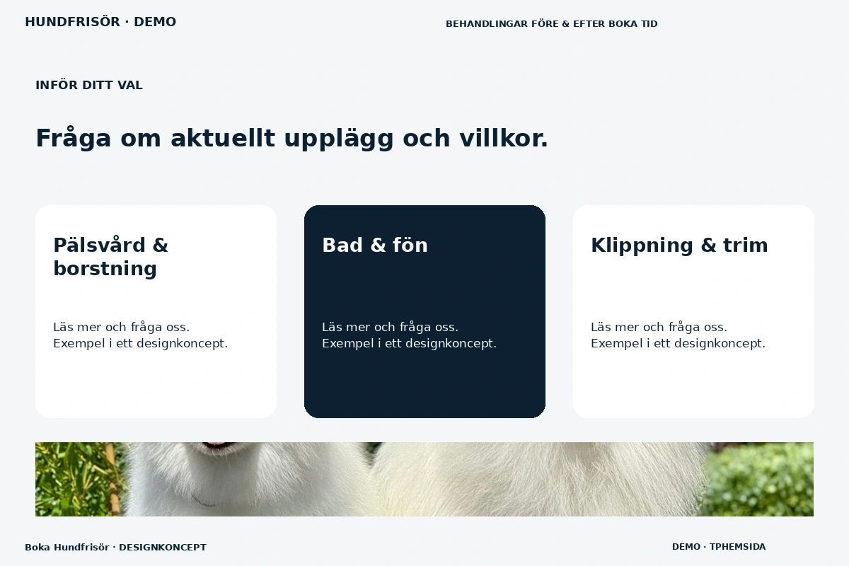 Boka Hundfrisör – Alternativ & villkor för hundfrisör